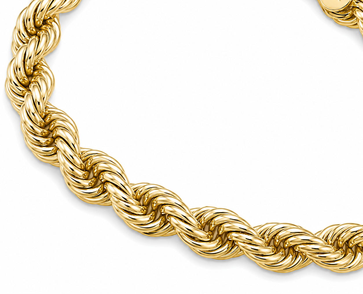 10KT 6 MM Yellow Gold Rope Bracelet