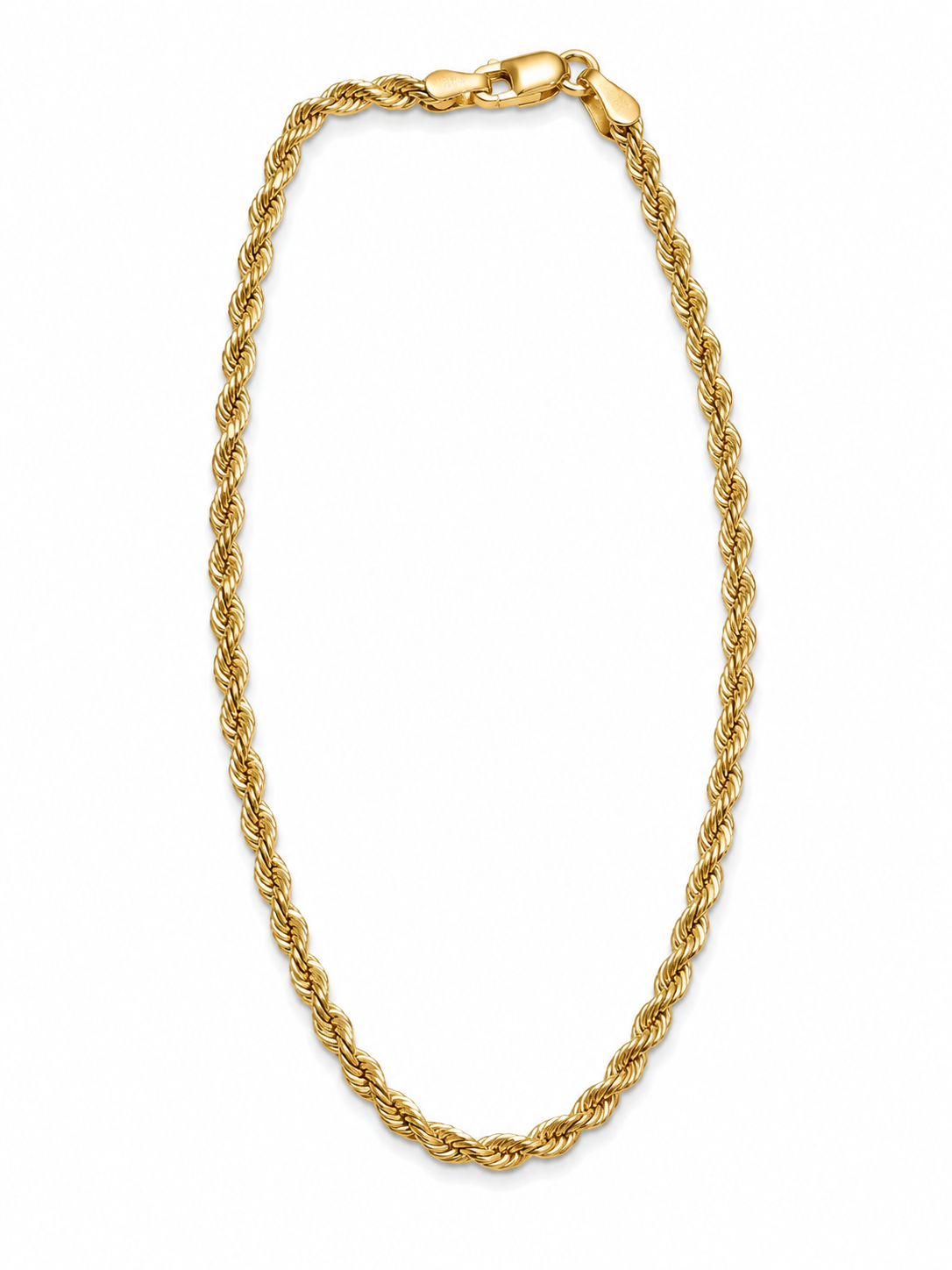 10KT 2 MM Yellow Gold Rope Bracelet