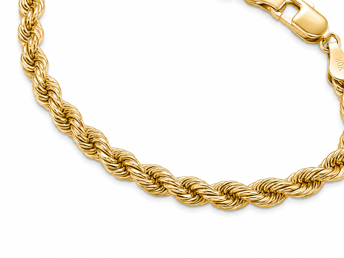 10KT 2.5 MM Rope Yellow Gold Bracelet