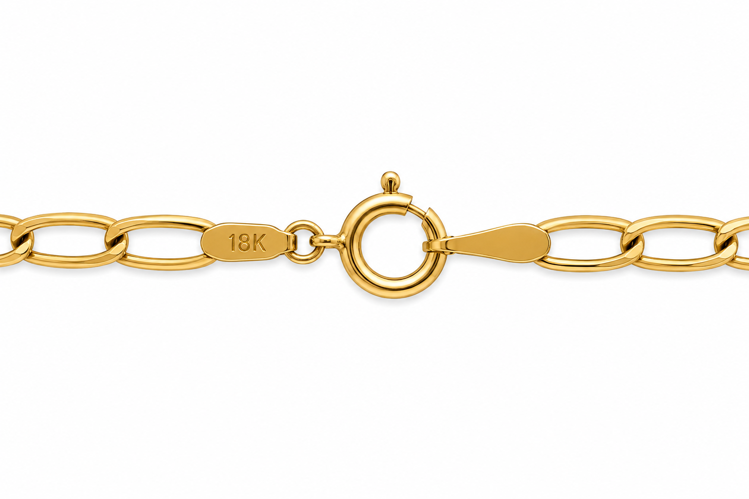 18KT Solid Yellow Gold Open Link 2.3 MM Chain