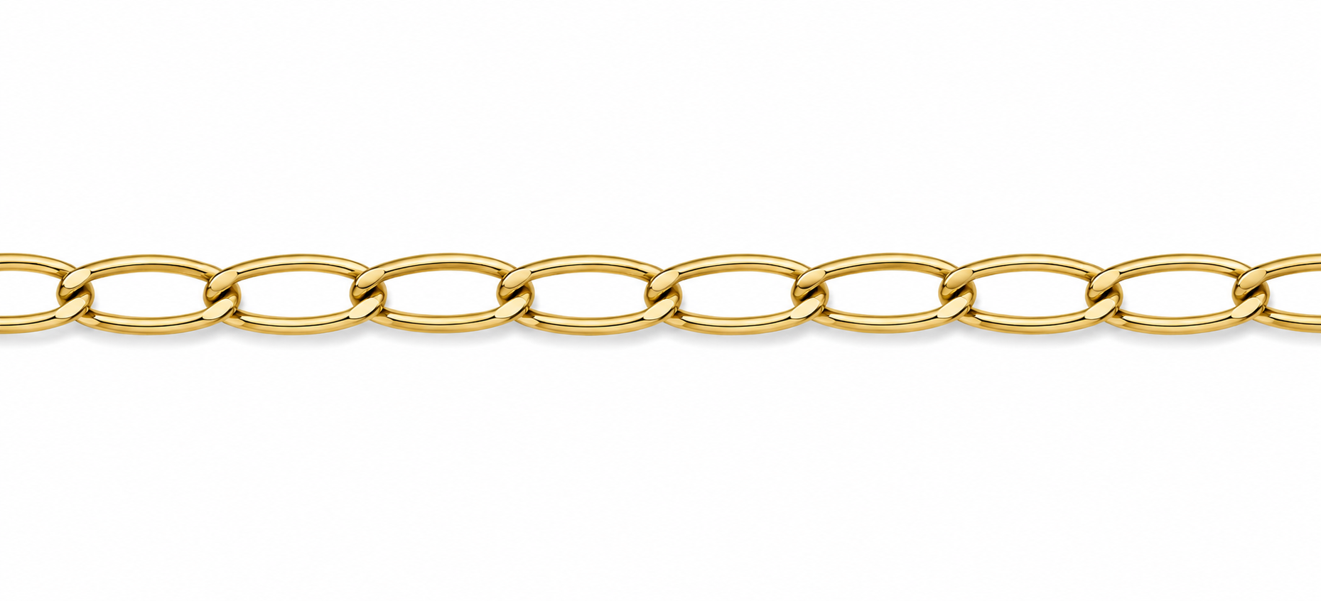 18KT Solid Yellow Gold Open Link 2.3 MM Chain