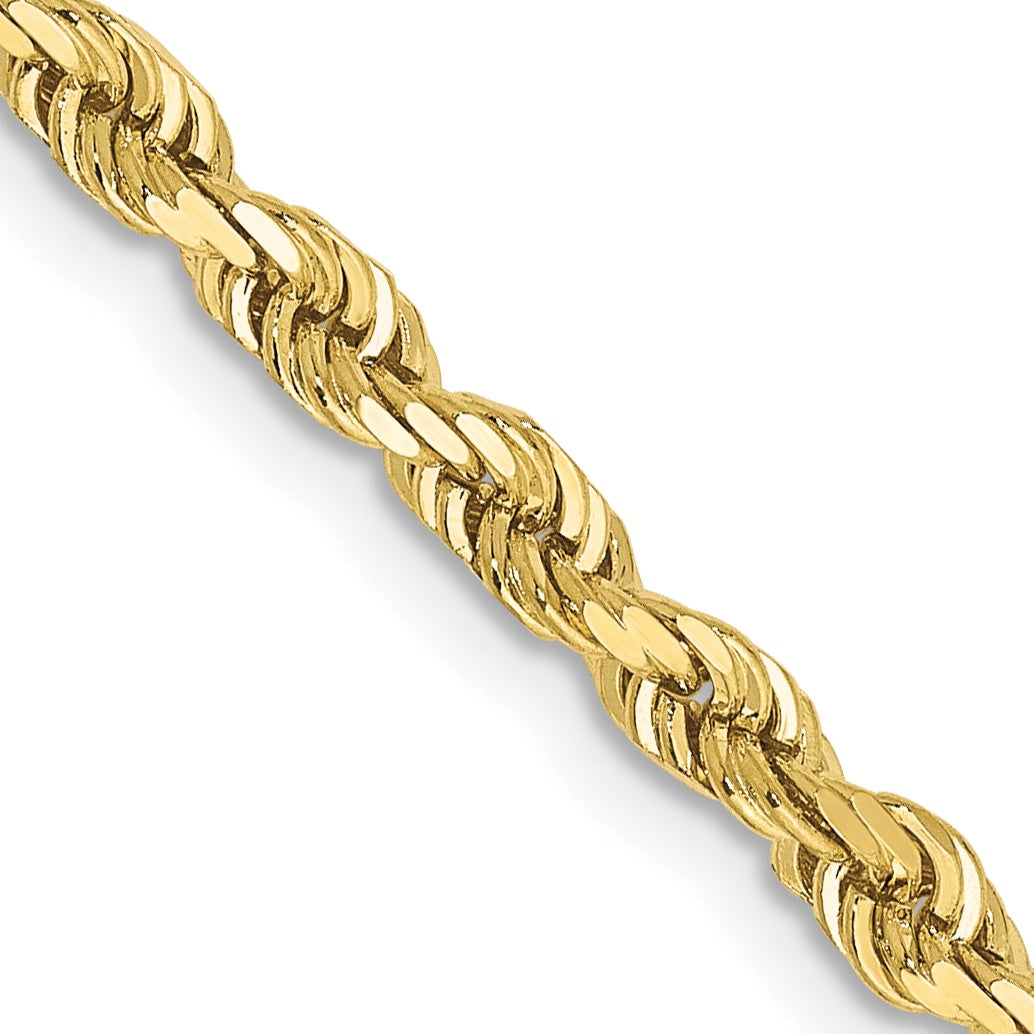10KT Hollow Yellow Gold 4.5 MM Rope Chain