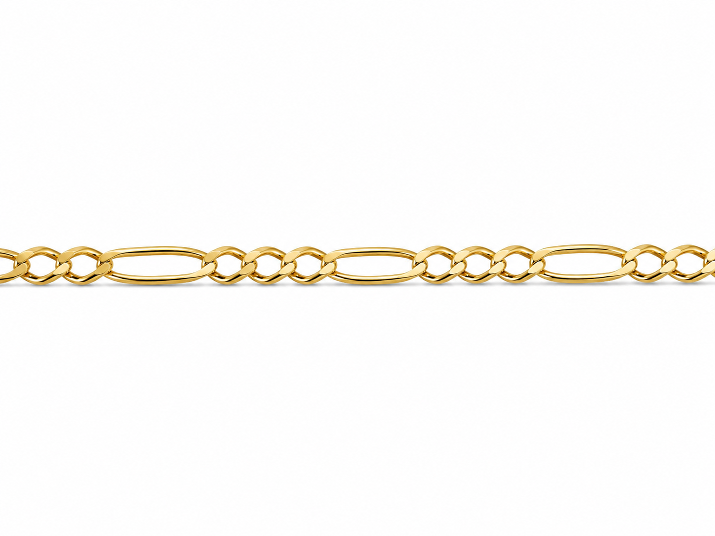10KT Solid Yellow Gold 8 MM Figaro Link Chain