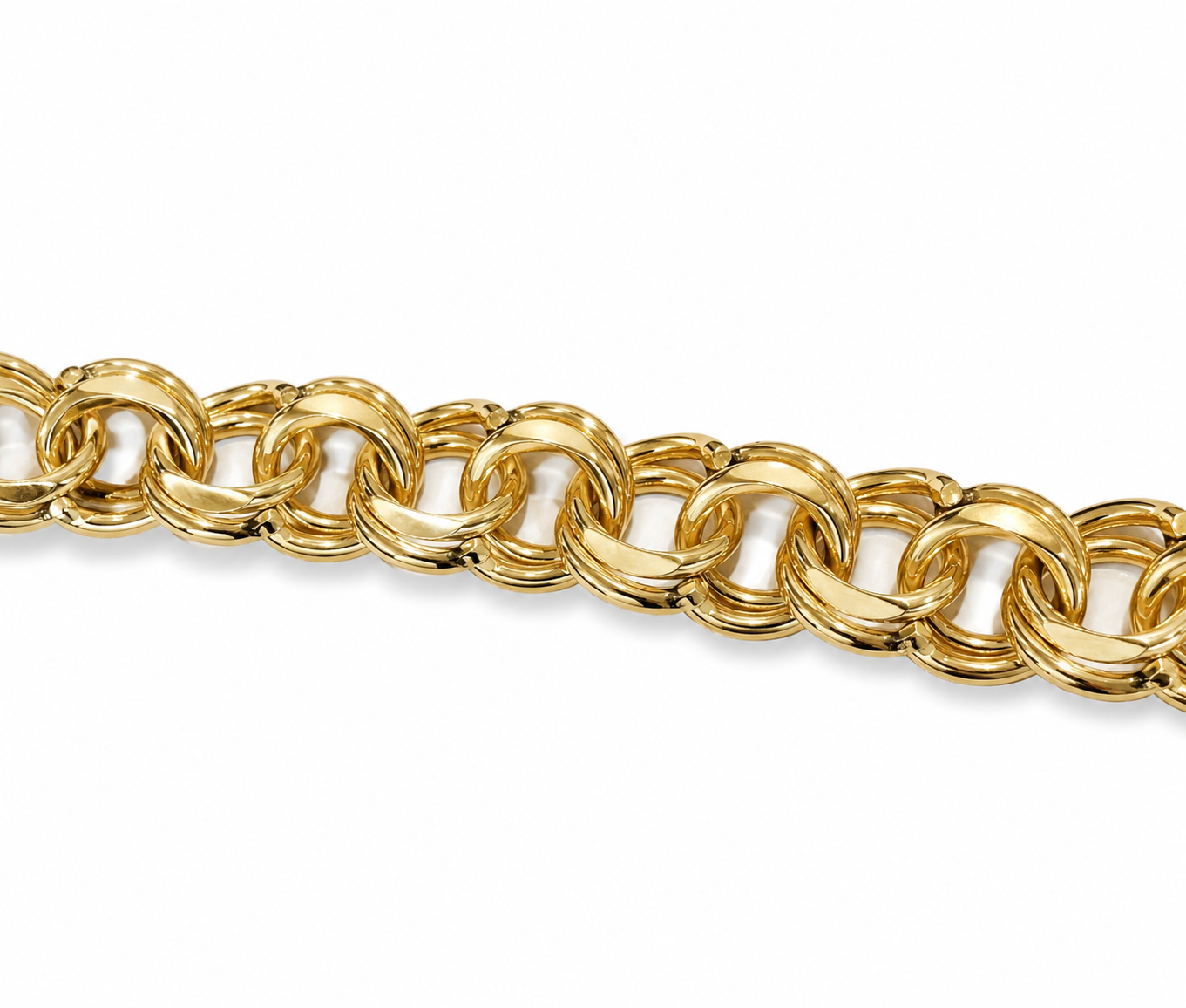 10KT Solid Yellow Gold 9 MM Chino Link ID Pin Lock Bracelet