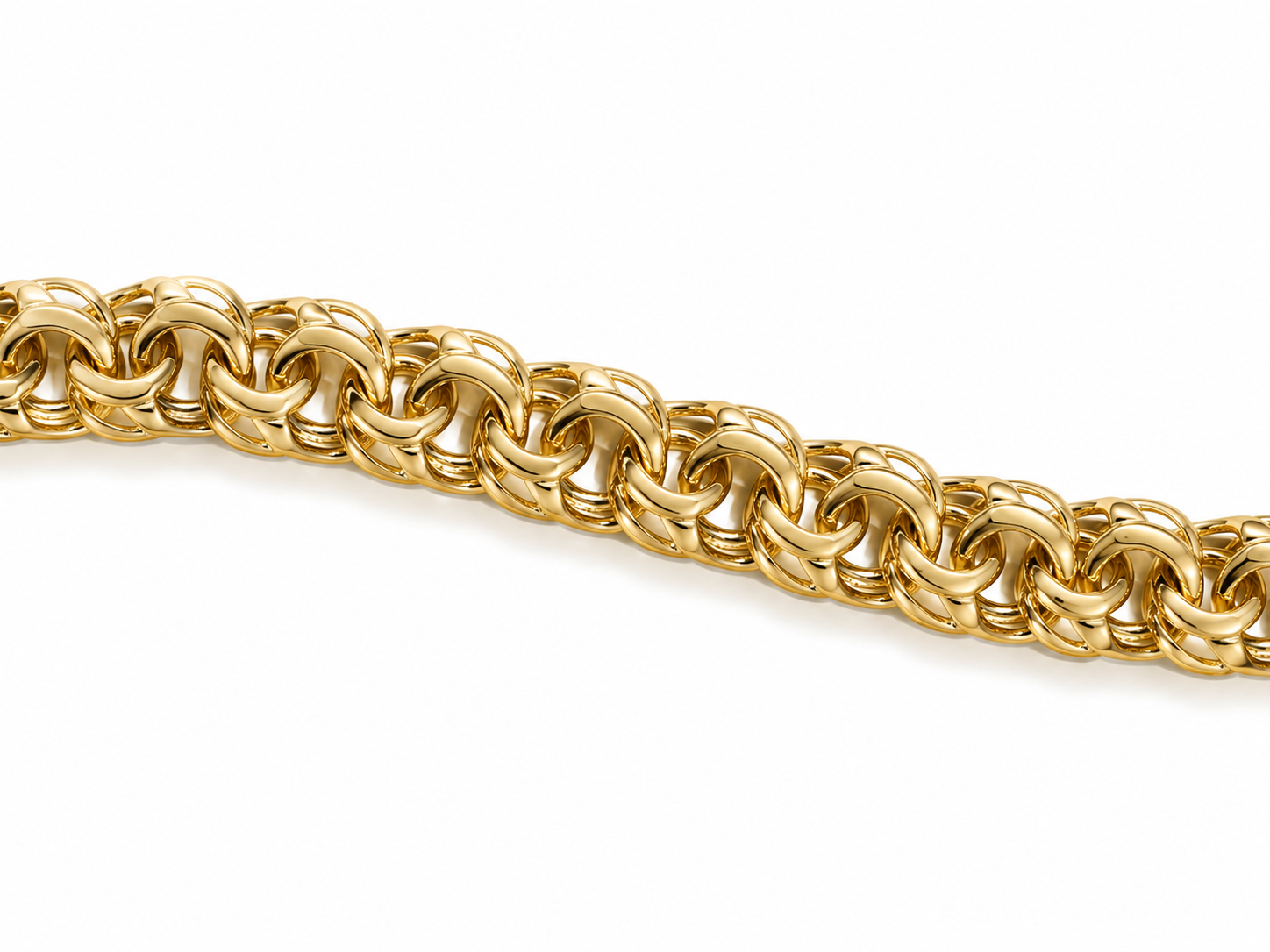 10KT Solid Yellow Gold 12.3 MM Chino Link Bracelet