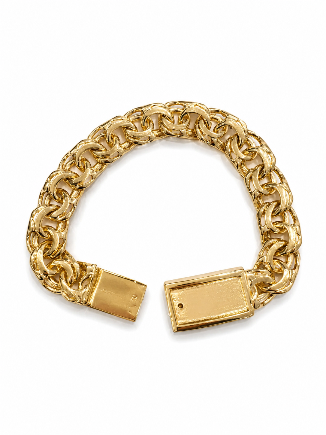 10KT Solid Yellow Gold 12.3 MM Chino Link Bracelet