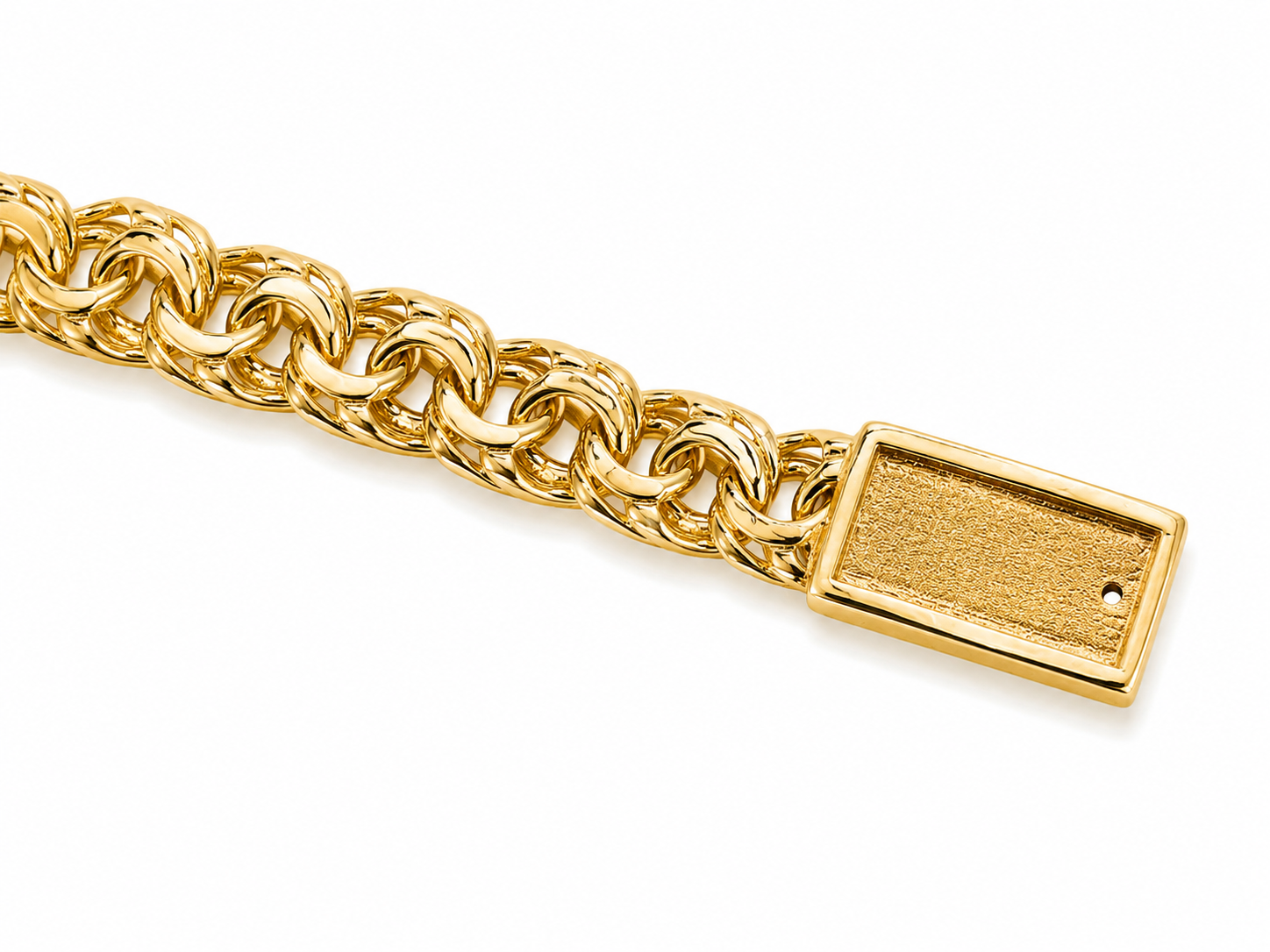 10KT Solid Yellow Gold 12.3 MM Chino Link Bracelet