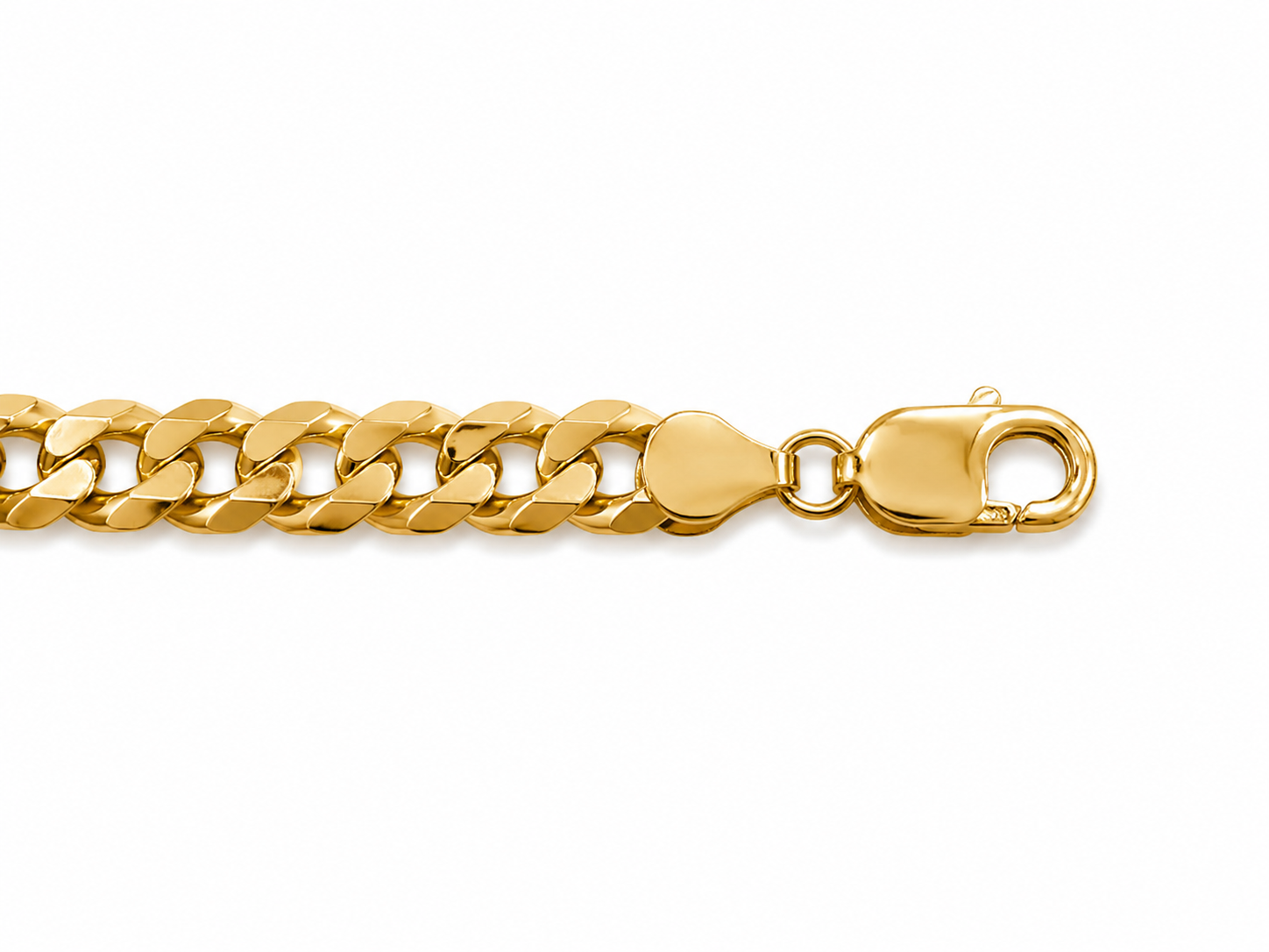 10KT Solid Yellow Gold 9.5 MM Cuban Link Bracelet