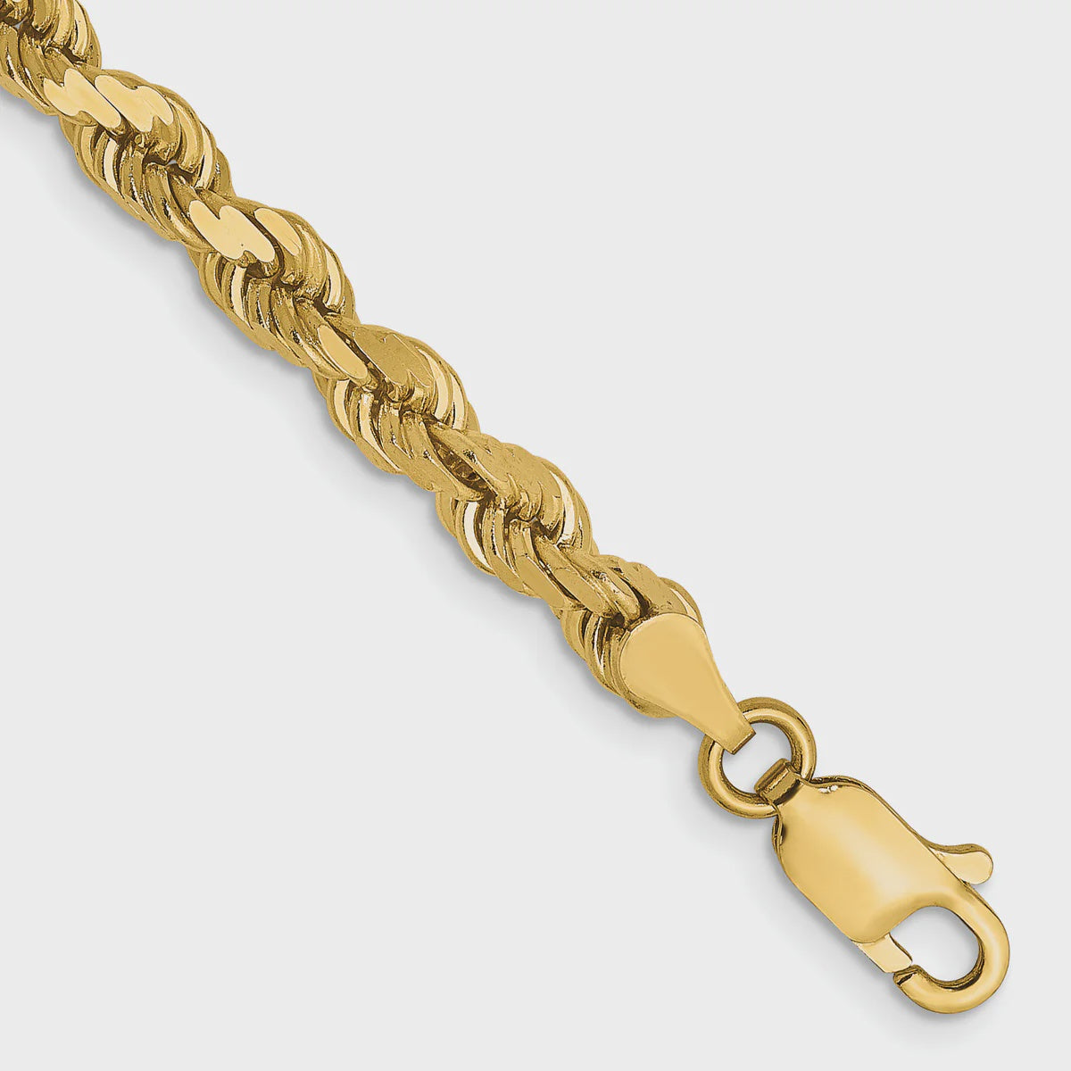 14KT Solid Yellow Gold 4 MM Rope Bracelet
