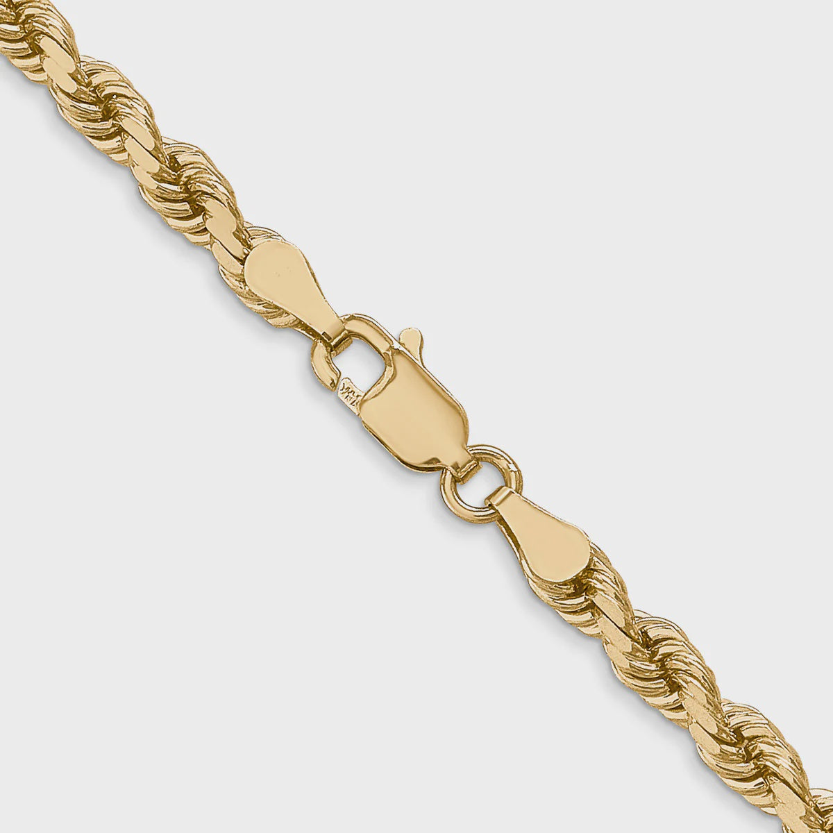 14KT Solid Yellow Gold 4 MM Rope Bracelet
