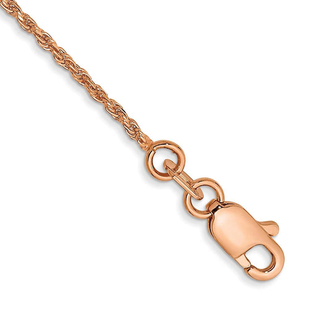 10KT Solid Rose Gold 2 MM Rope Link Chain