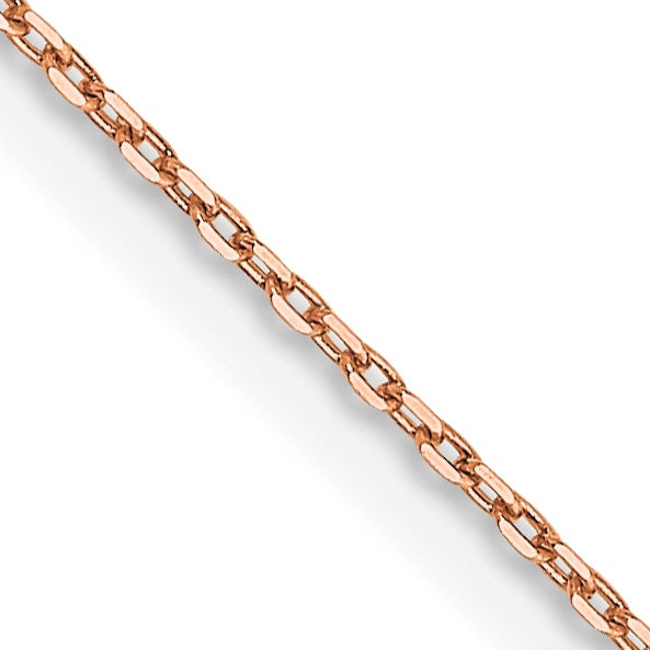 10KT Solid Rose Gold 1 MM Cable Link Chain