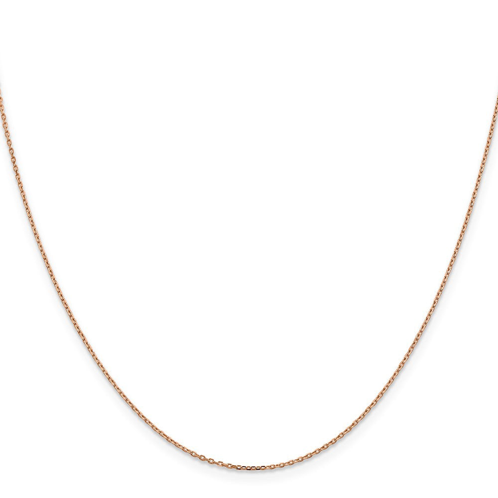 10KT Solid Rose Gold 1 MM Cable Link Chain