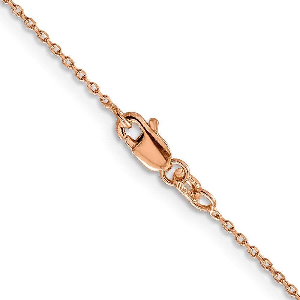 10KT Solid Rose Gold 1 MM Cable Link Chain