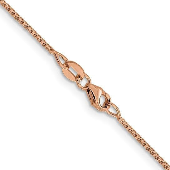 10KT Solid Rose Gold 1 MM Franco Link Chain