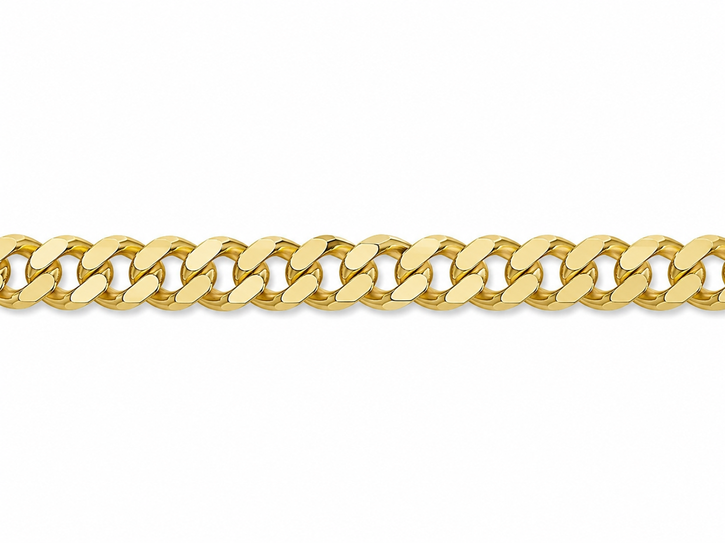 14KT Hollow Yellow Gold 2.5 MM Diamond Cut Cuban Link Chain
