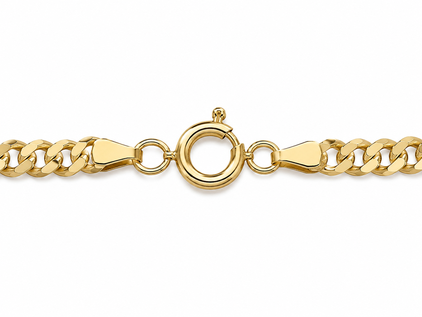 14KT Hollow Yellow Gold 2.5 MM Diamond Cut Cuban Link Chain