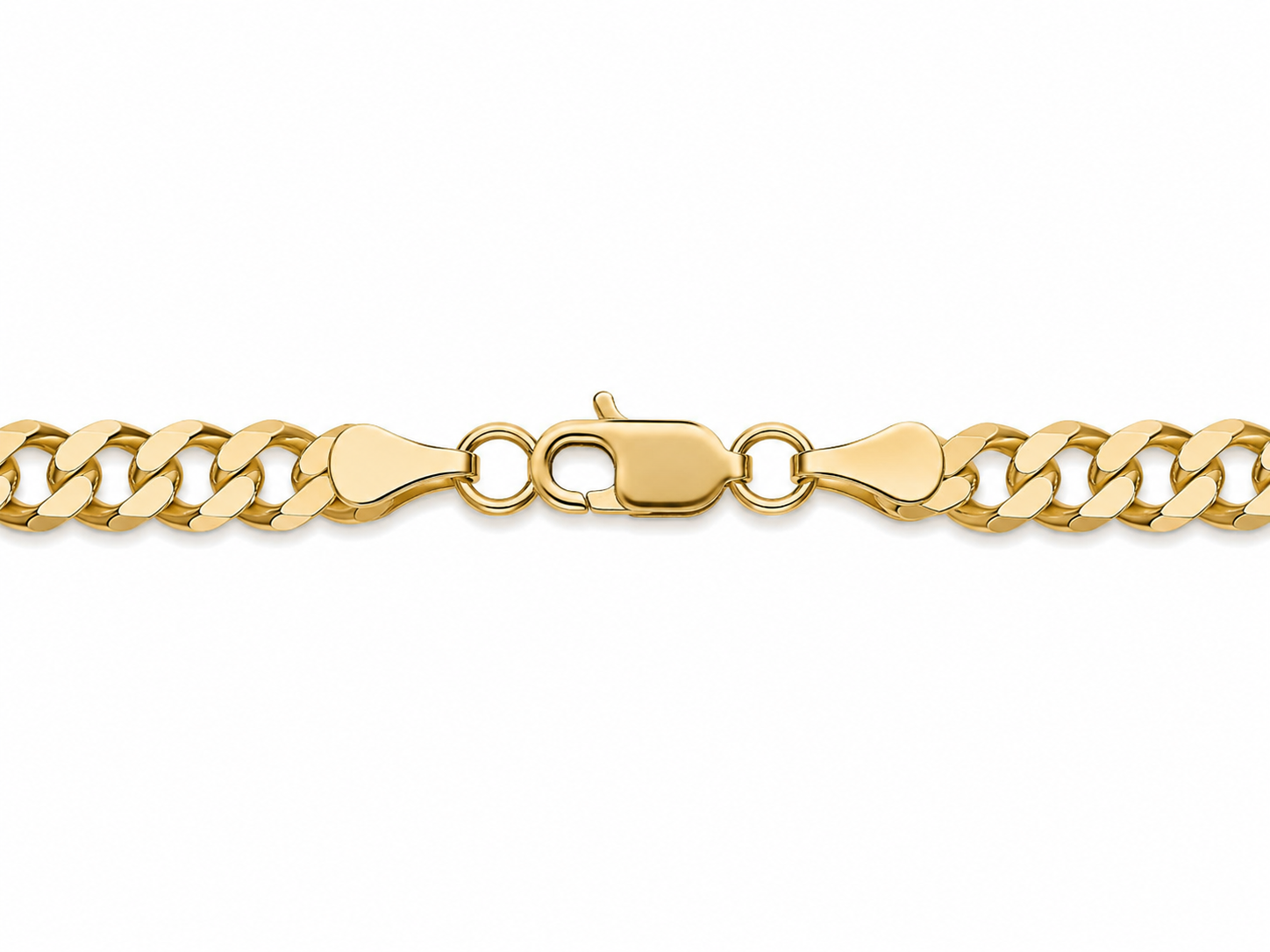 14KT Hollow Yellow Gold Diamond Cut 2.5 mm Lobster Lock Cuban Link Chain
