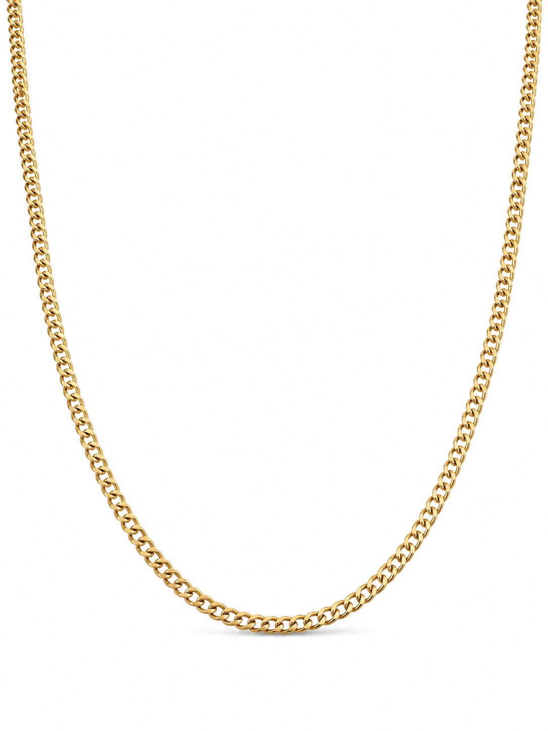 10KT Hollow Yellow Gold 2 MM Cuban Link Chain