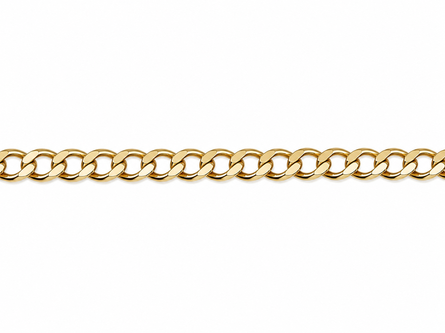 10KT Hollow Yellow Gold 2 MM Cuban Link Chain