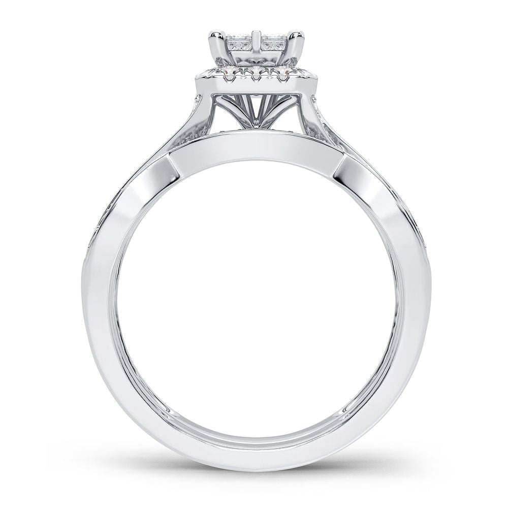 10K White Gold Gorgeous 0.61Ct Diamond Bridal Ring