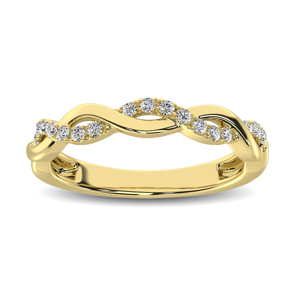 14K Yellow Gold 1/20 Ct.Tw.Diamond Wedding Band