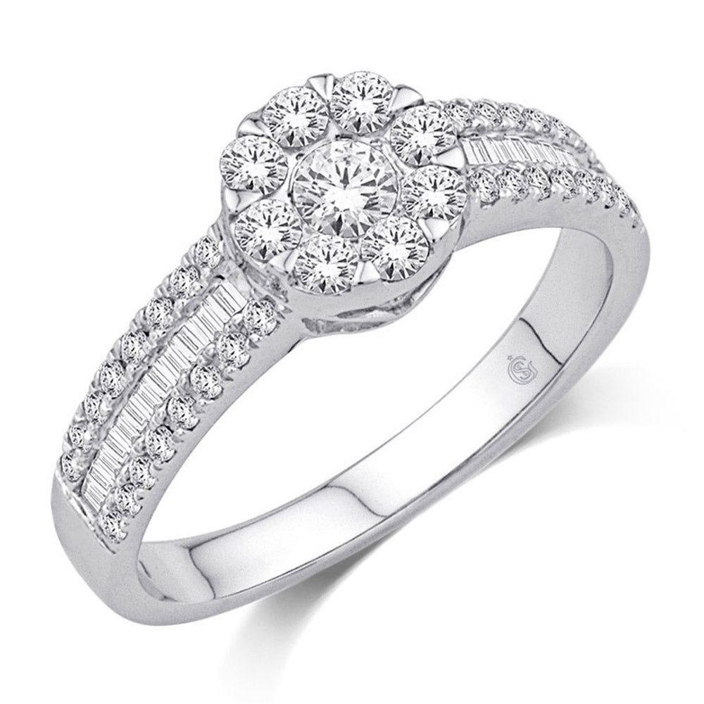 14K White Gold 3/4 Ct.Tw.Diamond Fashion Ring