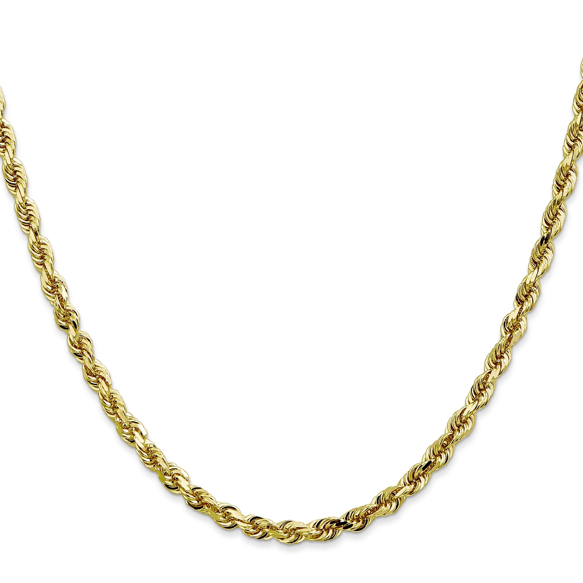 10KT Hollow Yellow Gold 3.5 MM Rope Chain
