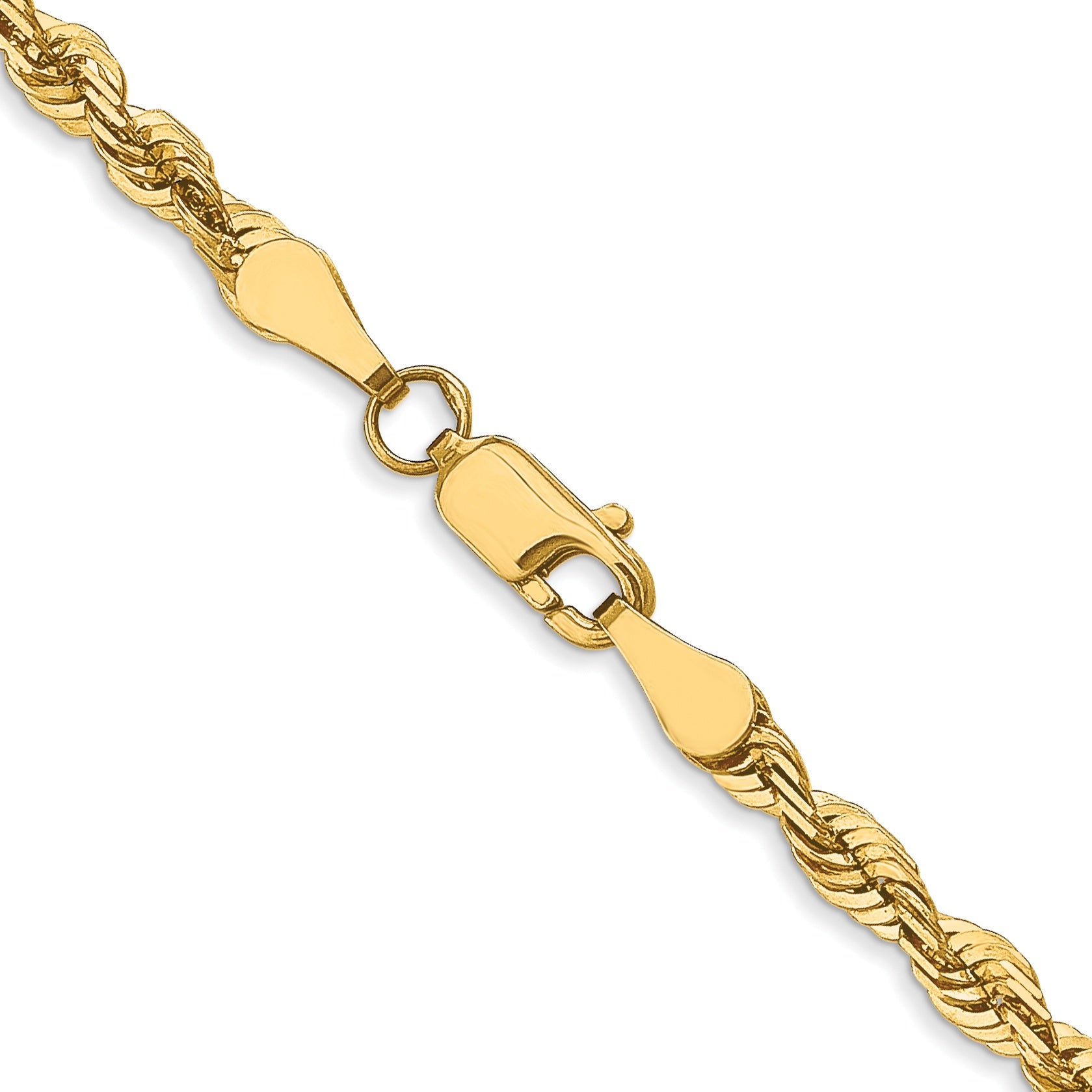 10KT Hollow Yellow Gold 4.5 MM Diamond Cut Rope Chain