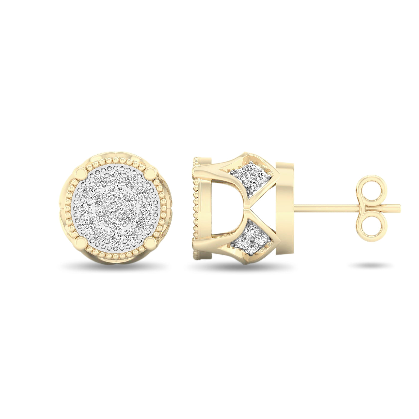 10K Yellow Gold Gorgeous 0.20Ct Diamond Earring