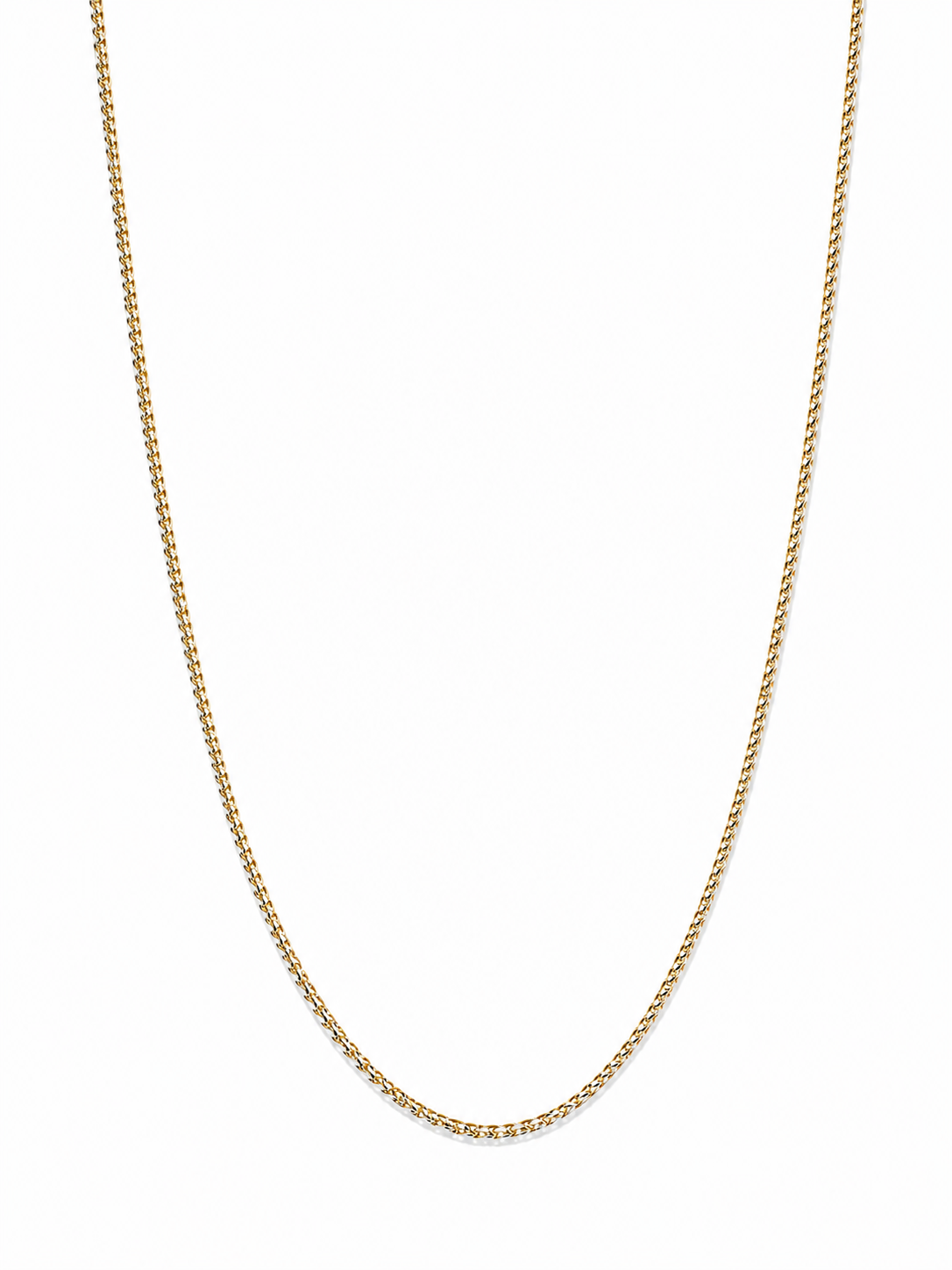 10KT Solid Yellow Gold 1.5 MM Diamond Cut Franco Link Chain