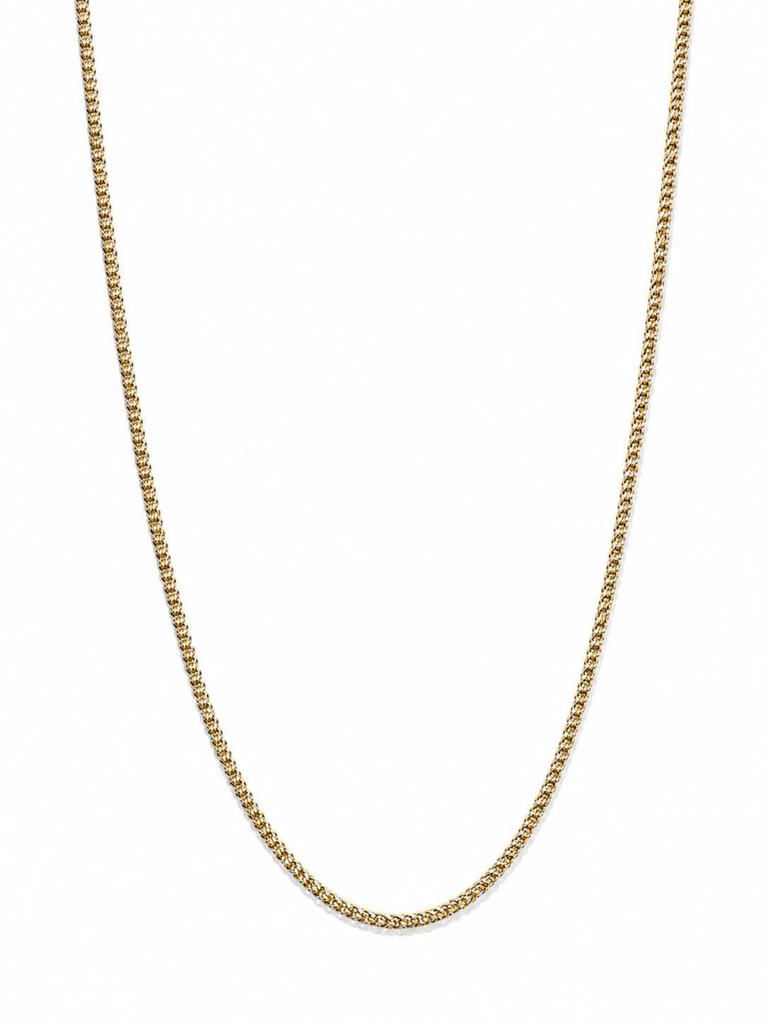 10KT Solid Two-Tone Gold 2.5 MM Diamond Cut Franco Link Chain