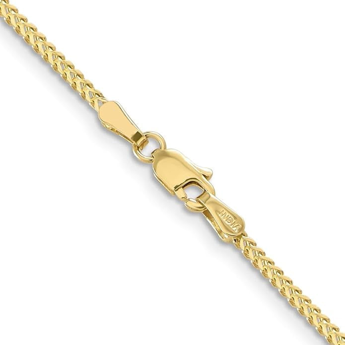 14KT Solid Yellow Gold 2.5 MM Diamond Cut Franco Link Chain