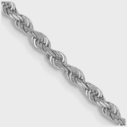 14KT Solid White Gold 2 MM Rope Chain