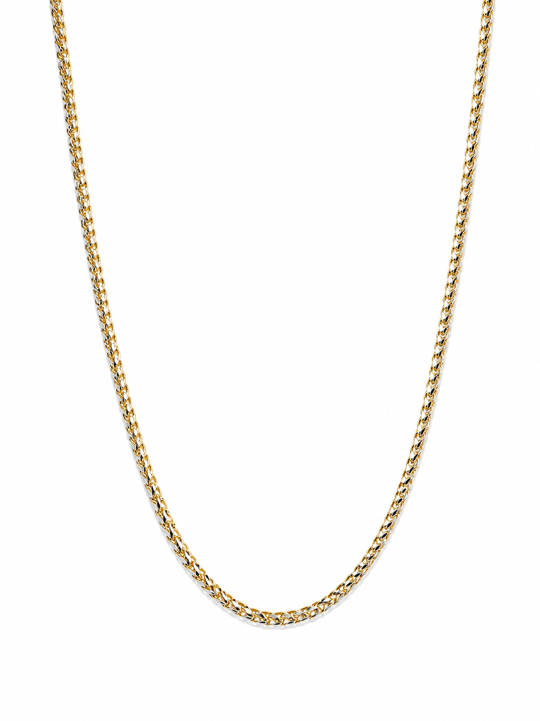 14KT Solid Two-Tone Gold 3.5 MM Franco Link Chain