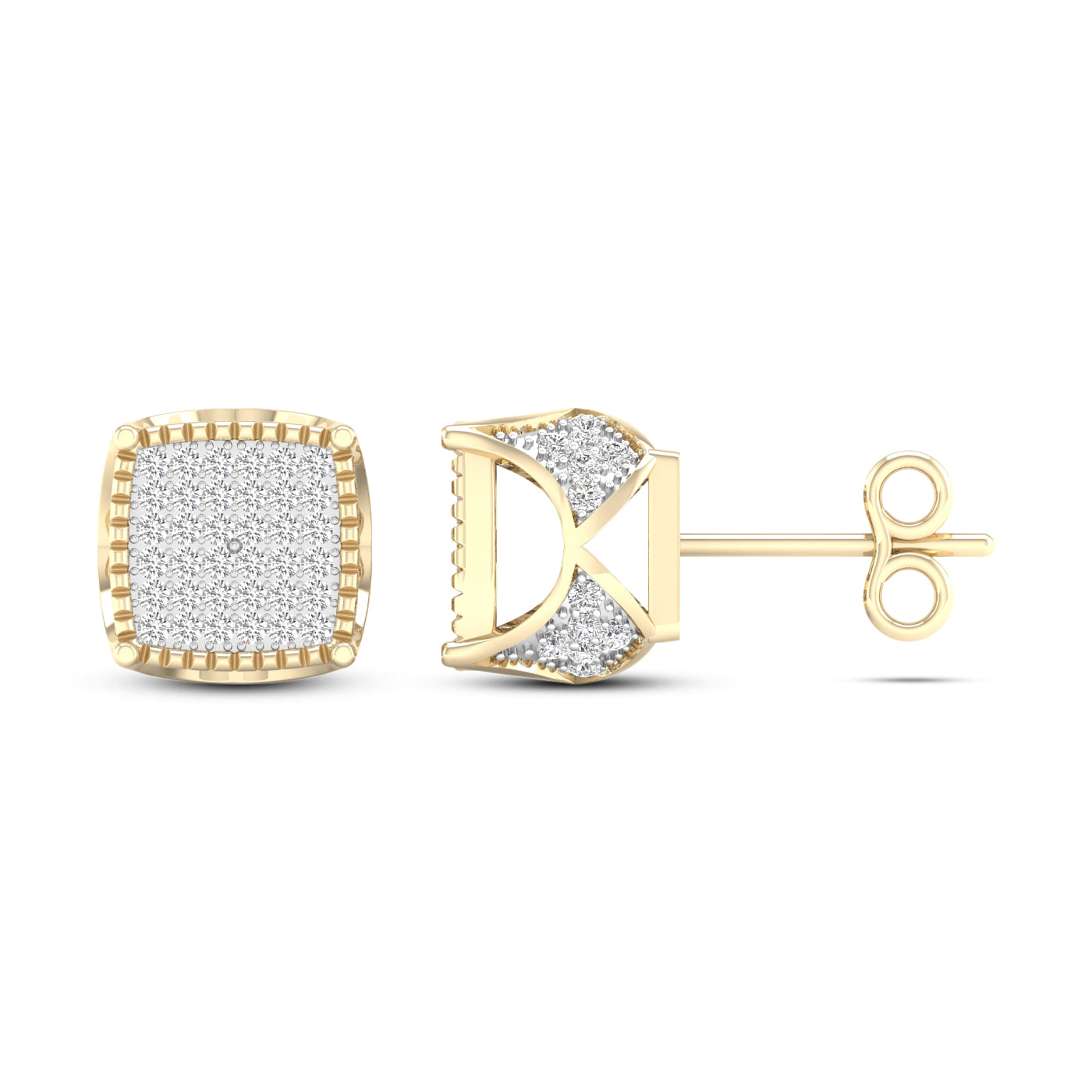 10K Yellow Gold Elegant 0.33Ct Diamond Earring