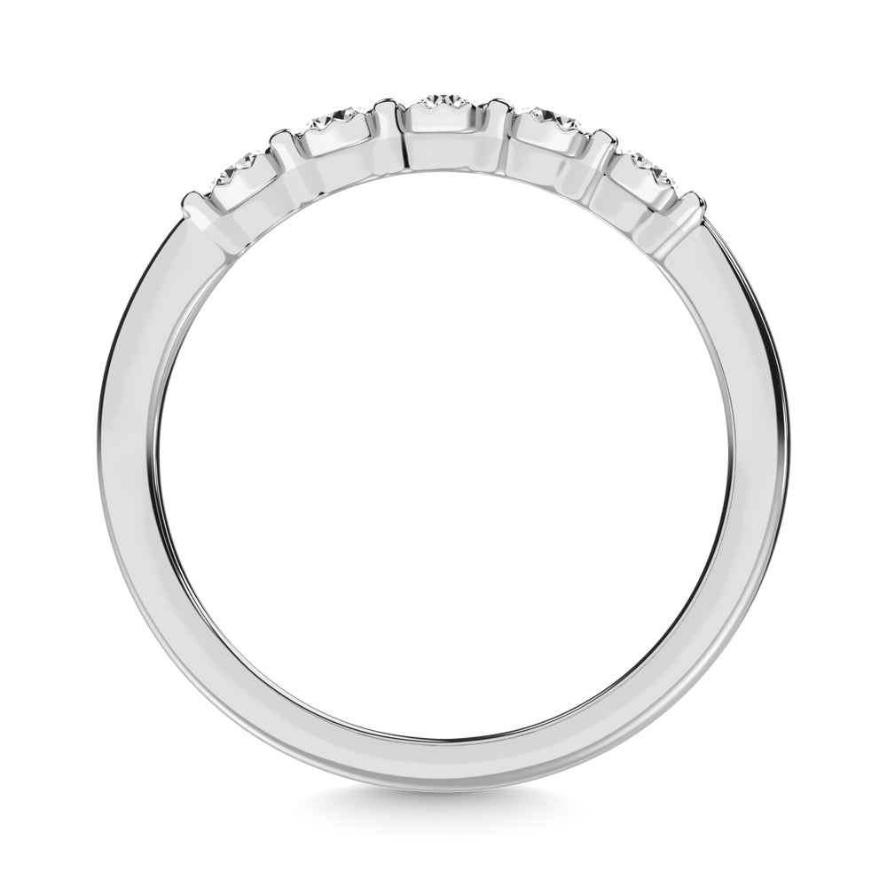 Diamond Illusion Band 1/6 Ct Tw Round-Cut In 10K White Gold