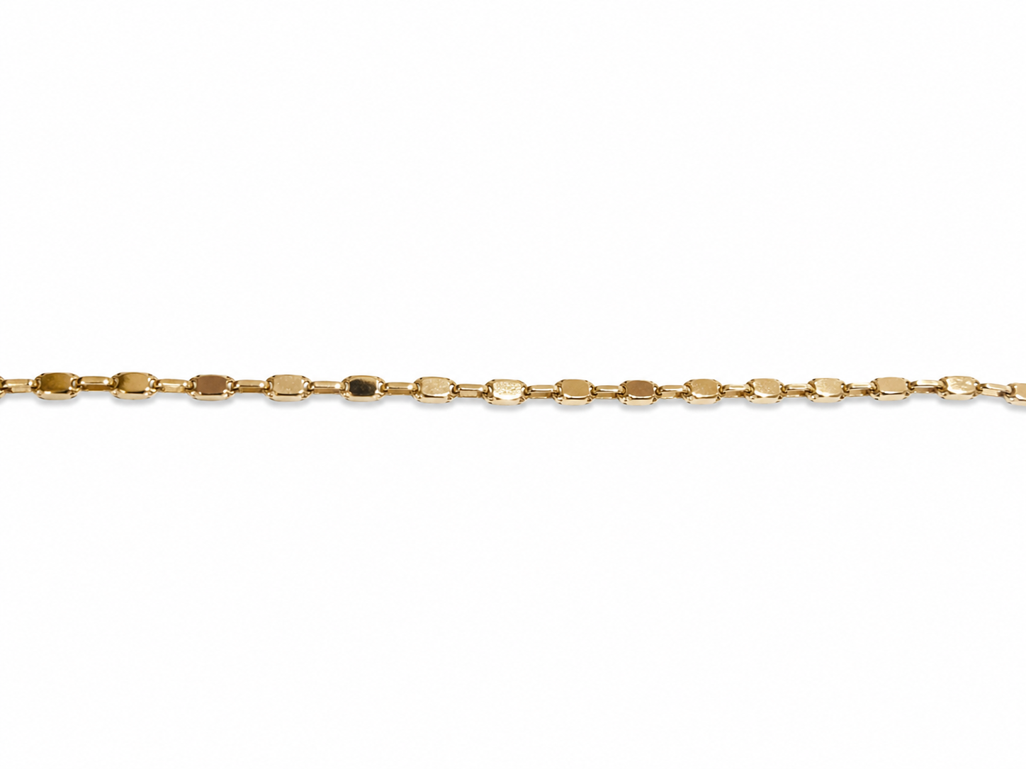 14KT Solid Yellow Gold 2 MM Mirror Link Chain