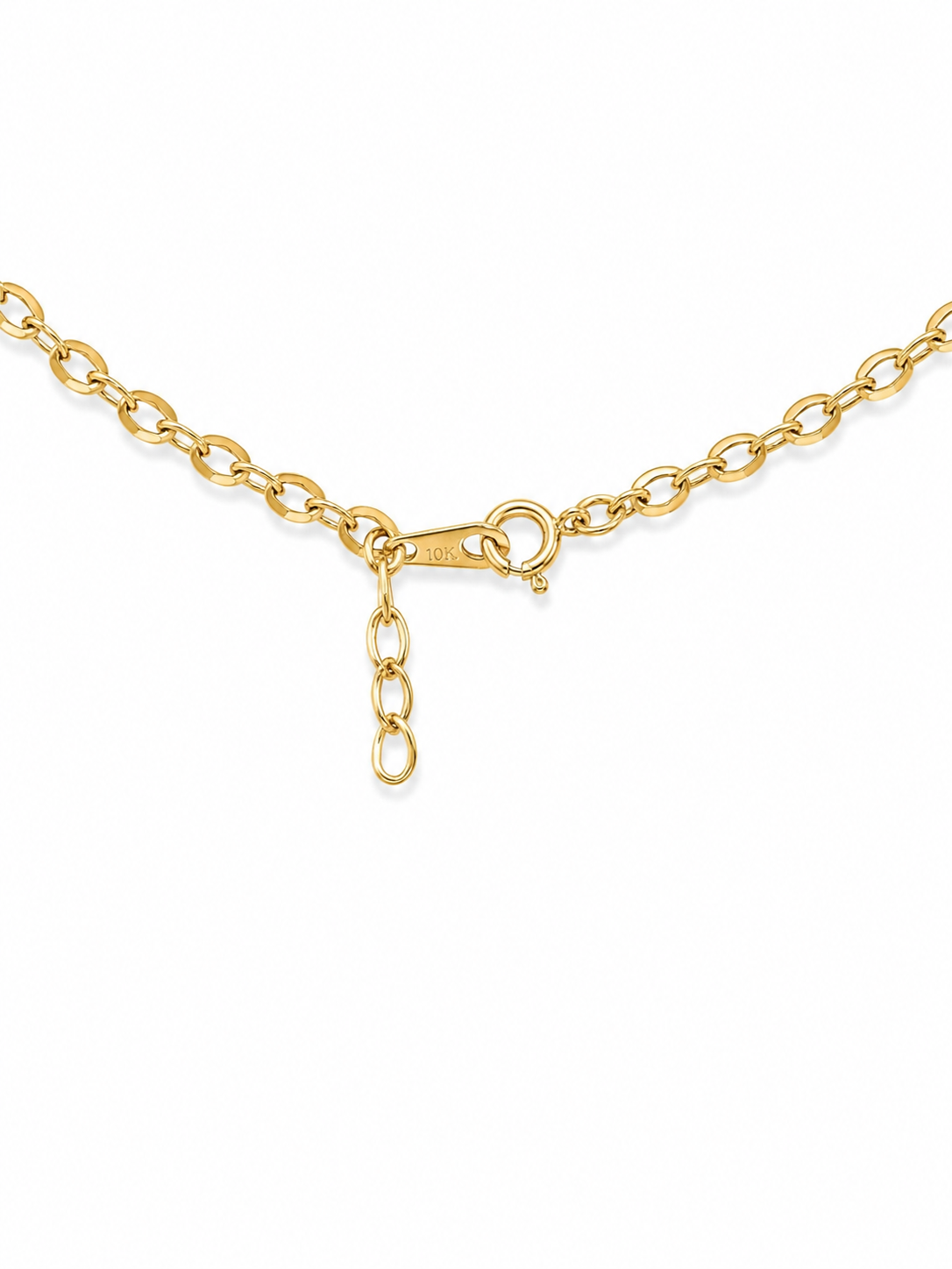 10KT Solid Tri-Tone Gold 1 MM Bead Station Necklace