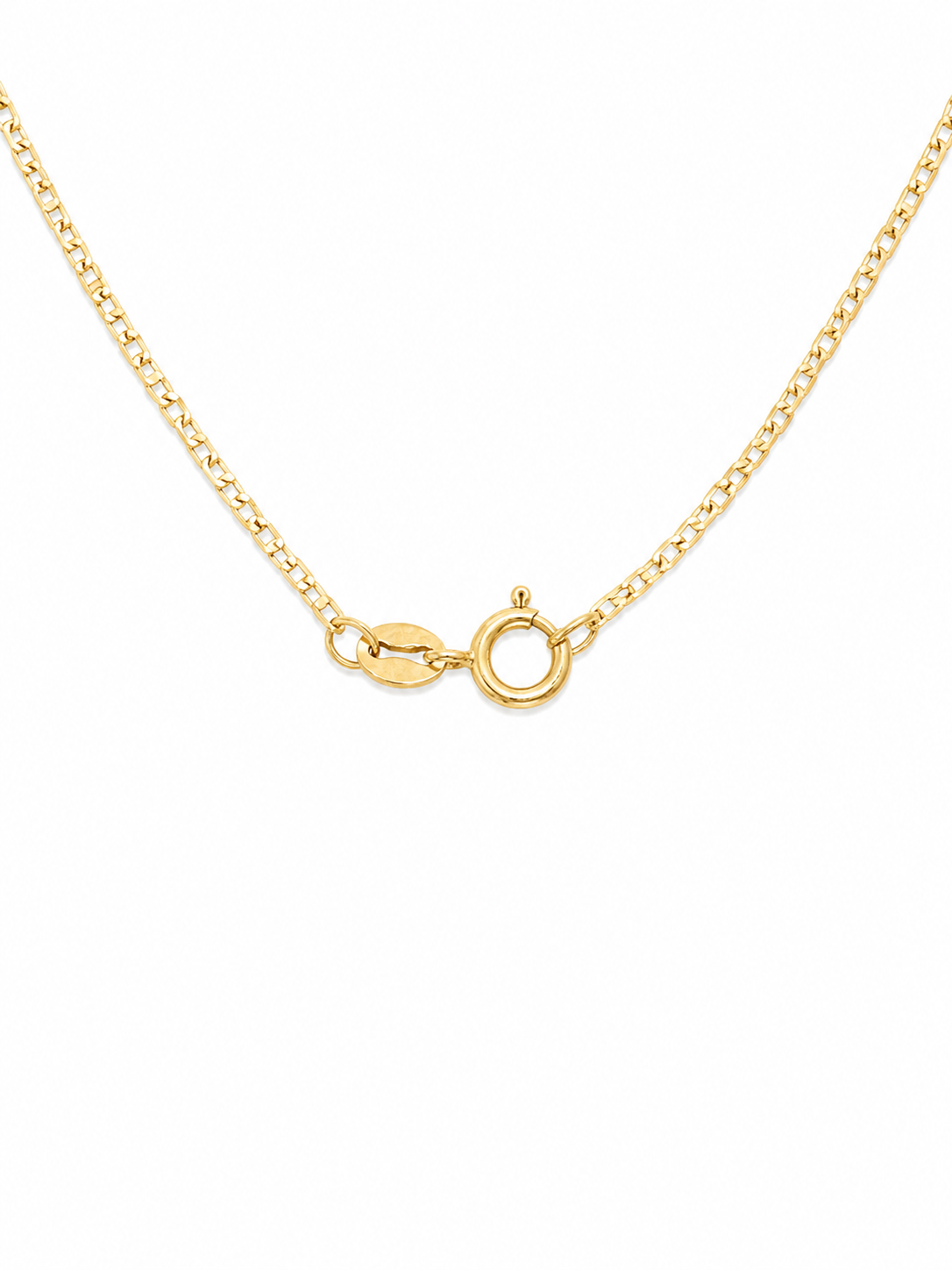 10KT Solid Yellow Gold 1 MM Flat Mariner Link Chain