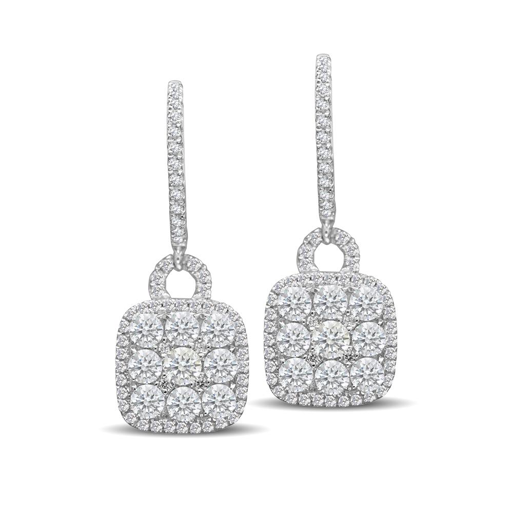 14K White Gold 1 1/3 Ct.Tw.Diamond Fashion Earrings