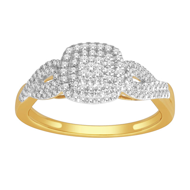10K Yellow Yellow Gold Ladies Diamond With 0.33Ct Round Diamonds