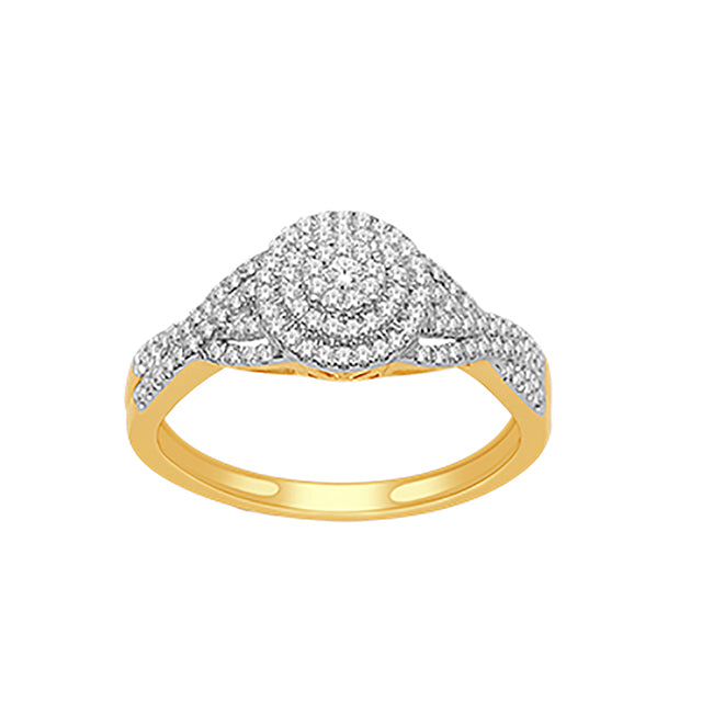 10K Yellow Yellow Gold Ladies Diamond With 0.33Ct Round Diamonds