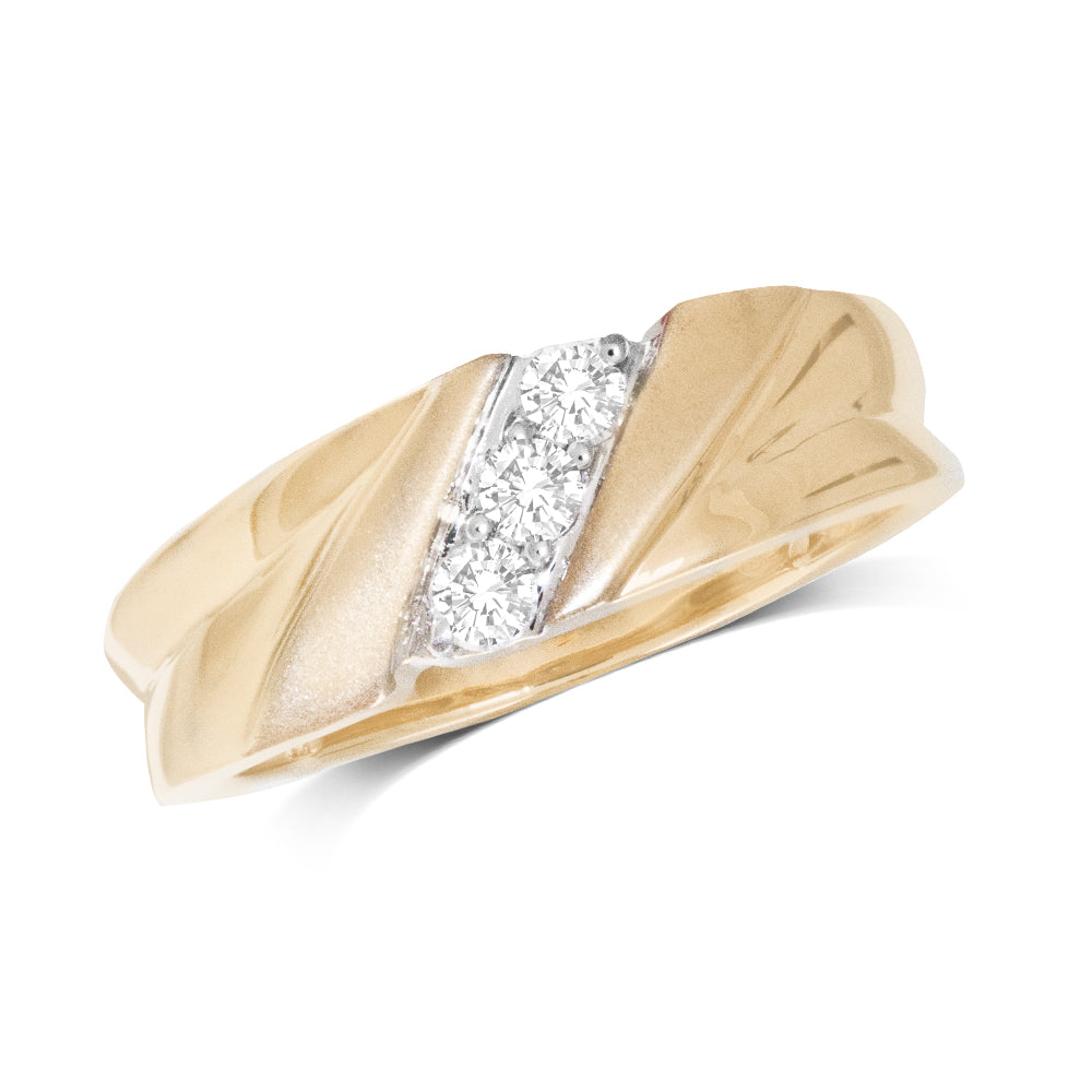 10K Yellow Gold 1/4 Ct.Tw.Diamond Mens Ring