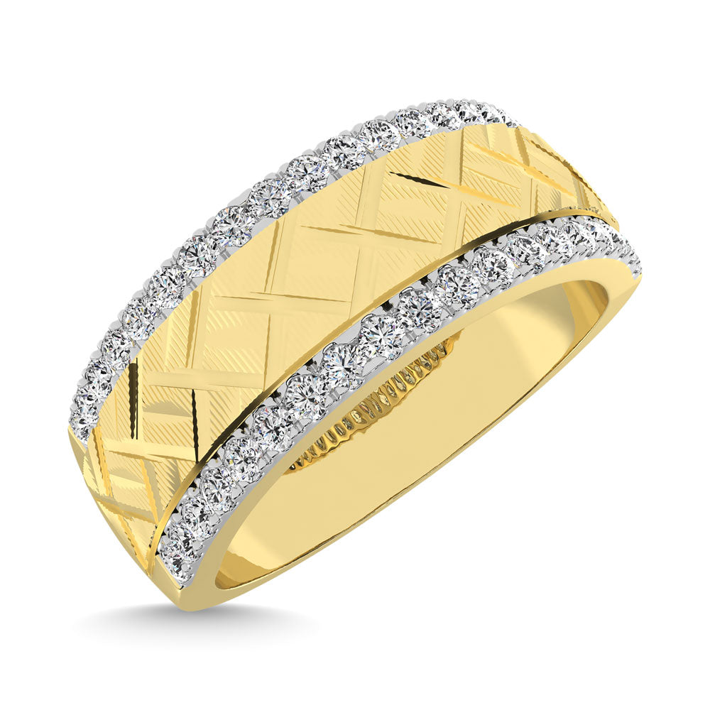 14K Yellow Gold 1/2 Ct.Tw.Diamond Machine Mens Band