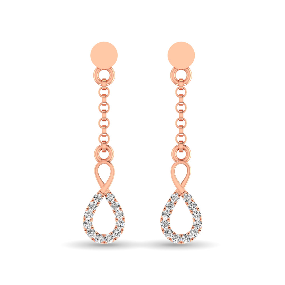 10K Rose Gold 1/10 Ct.Tw.Diamond Infinity Earrings