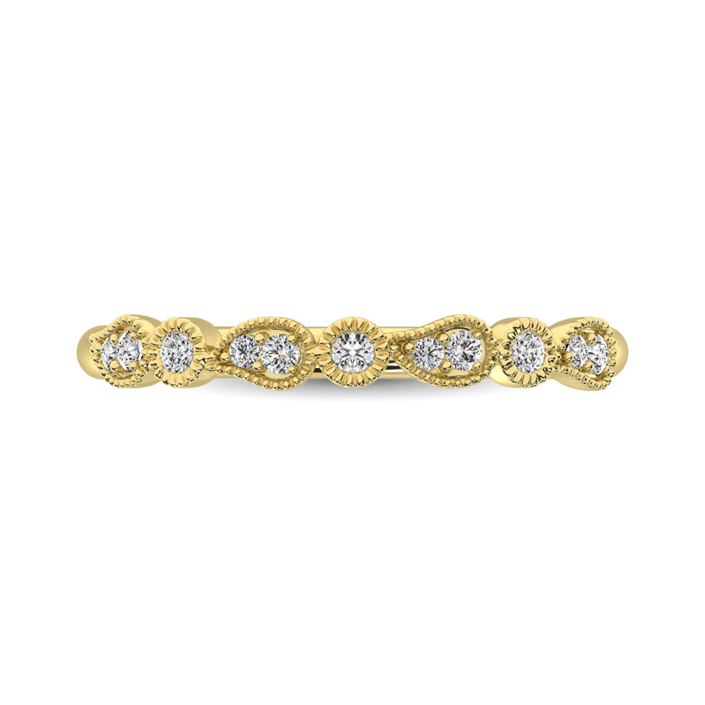 14K Yellow Gold 1/10 Ctw Diamond Stackable Band