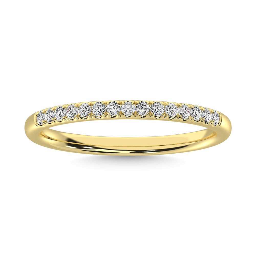 14K Yellow Gold Diamond 1/8 Ct.Tw. Men's Machine Band