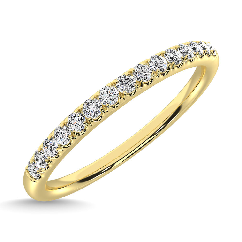 14K Yellow Gold Diamond 1/8 Ct.Tw. Men's Machine Band