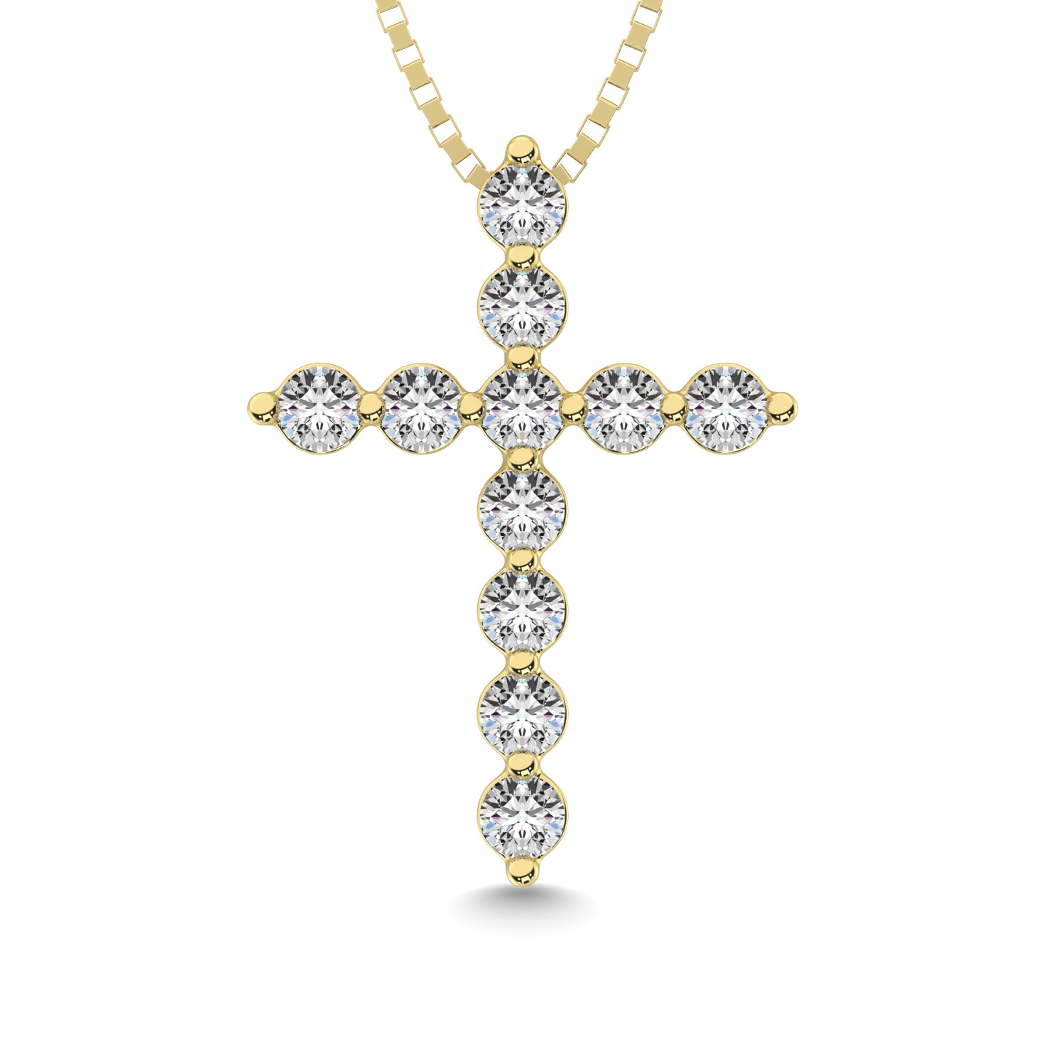 Shared Prong Diamond 1/5 Ct.Tw Cross Pendant.
